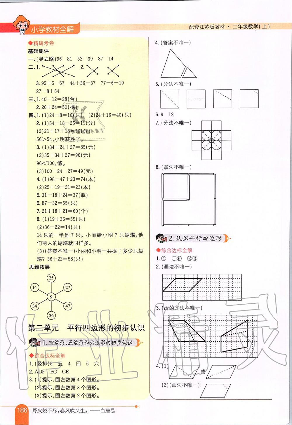 2019年小學(xué)教材全解二年級(jí)數(shù)學(xué)上冊(cè)江蘇版 第2頁(yè)