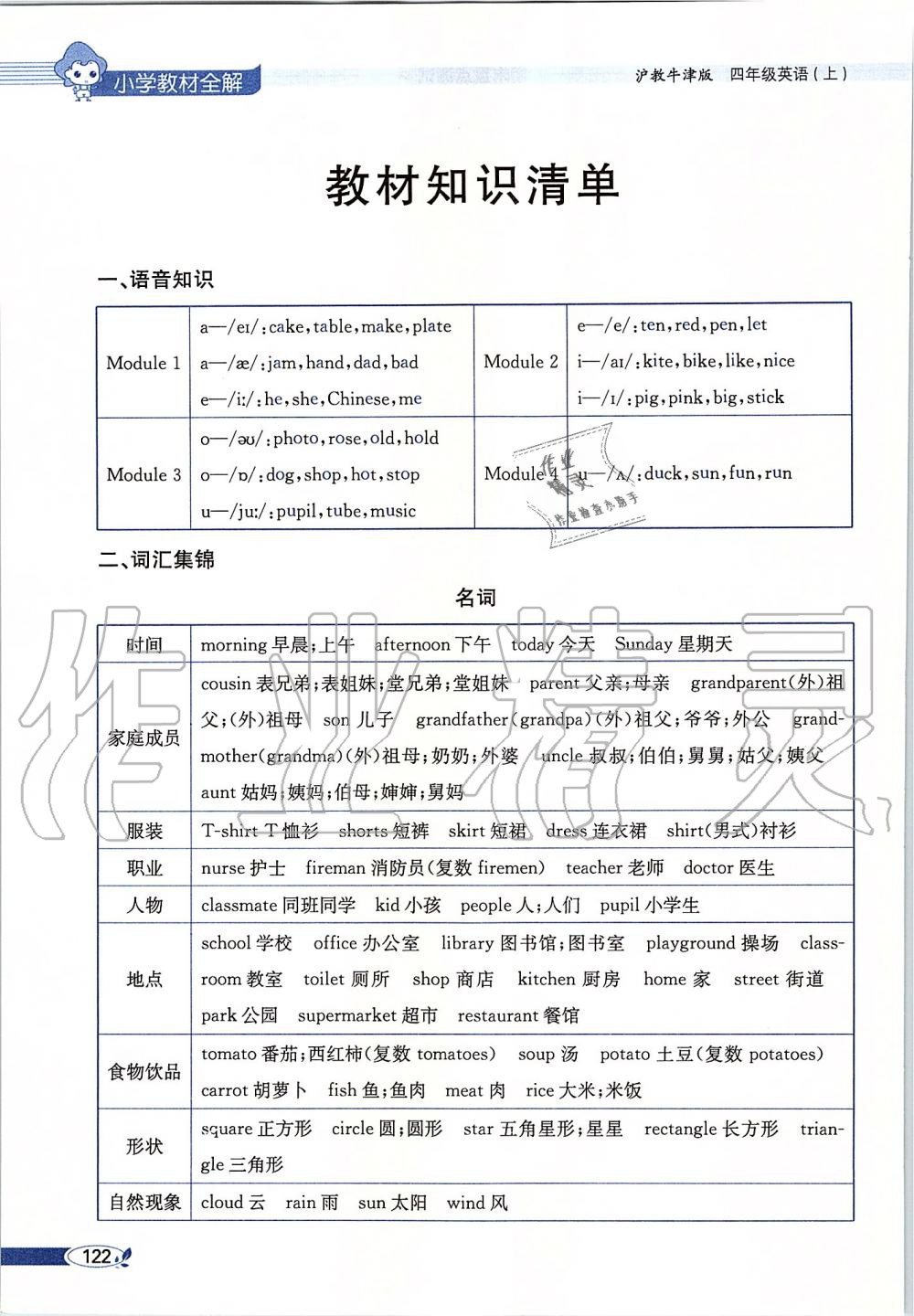 2019年課本四年級(jí)英語(yǔ)上冊(cè)滬教版三起 第122頁(yè)