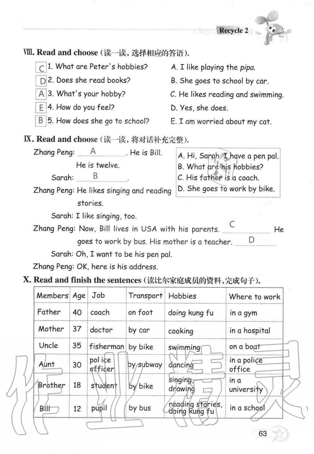 2019年自主學(xué)習(xí)指導(dǎo)課程六年級英語上冊人教版三起 第63頁