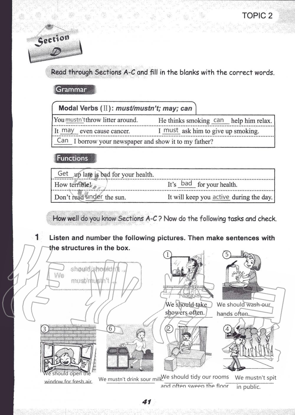 2019年頂尖課課練七年級(jí)英語上冊(cè)人教版 第41頁