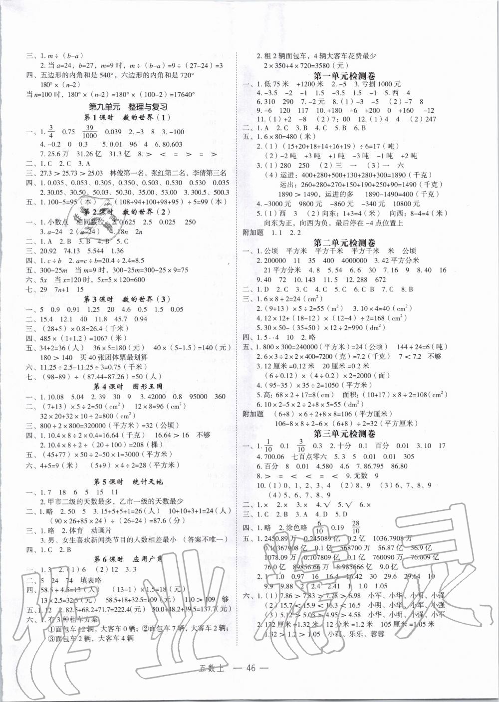 2019年名师面对面先学后练五年级数学上册苏教版 第6页