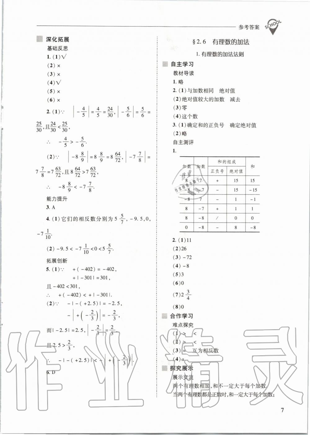 2019年新課程問題解決導(dǎo)學(xué)方案七年級數(shù)學(xué)上冊華東師大版 第7頁