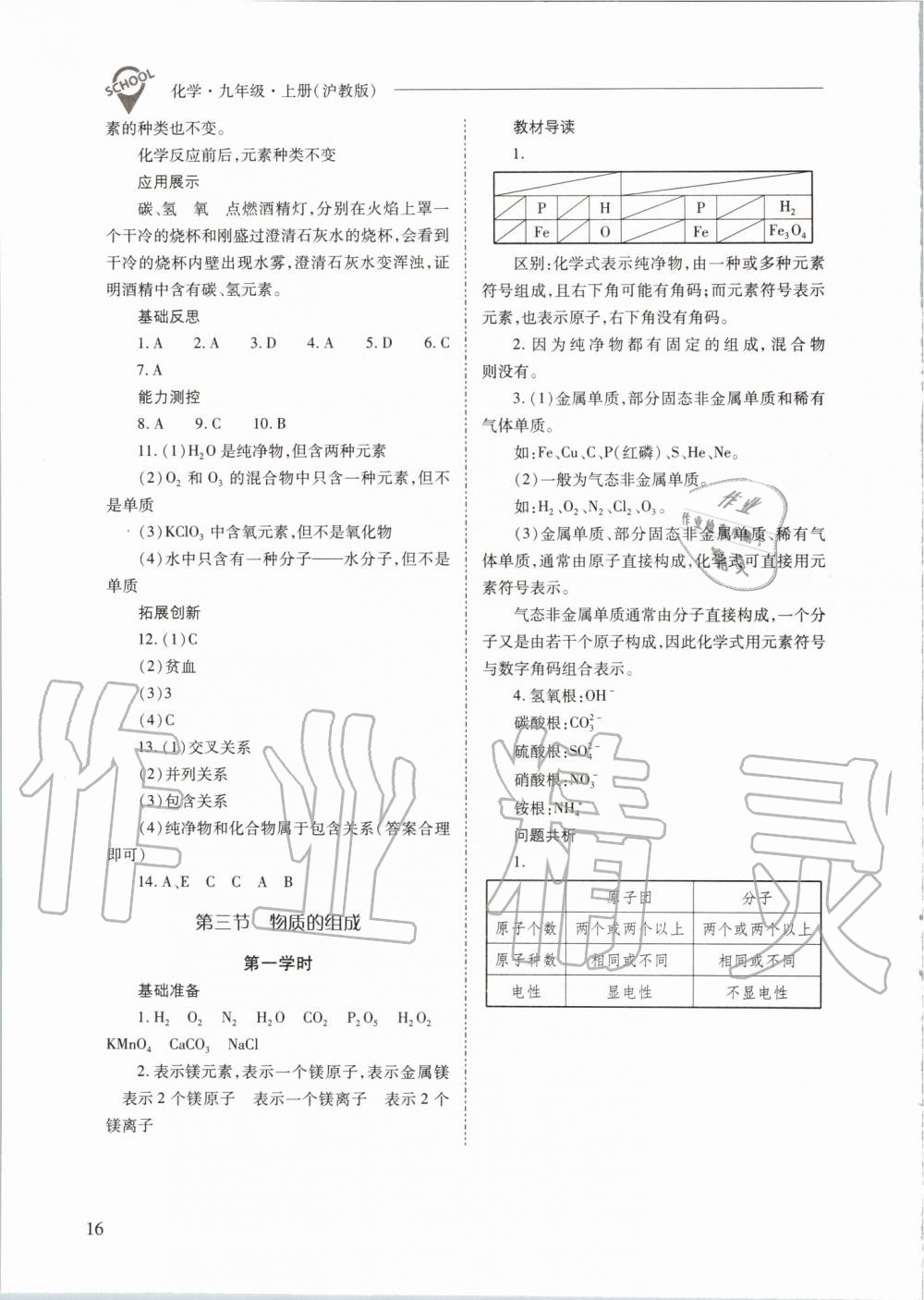 2019年新課程問(wèn)題解決導(dǎo)學(xué)方案九年級(jí)化學(xué)上冊(cè)滬教版 第16頁(yè)