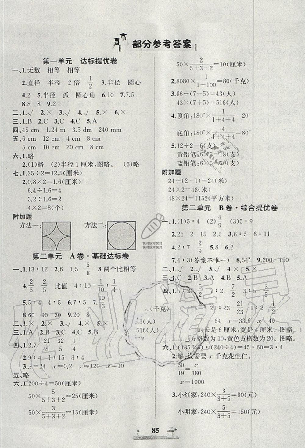 2019年基本功训练全优达标测试卷六年级数学上册冀教版 第1页