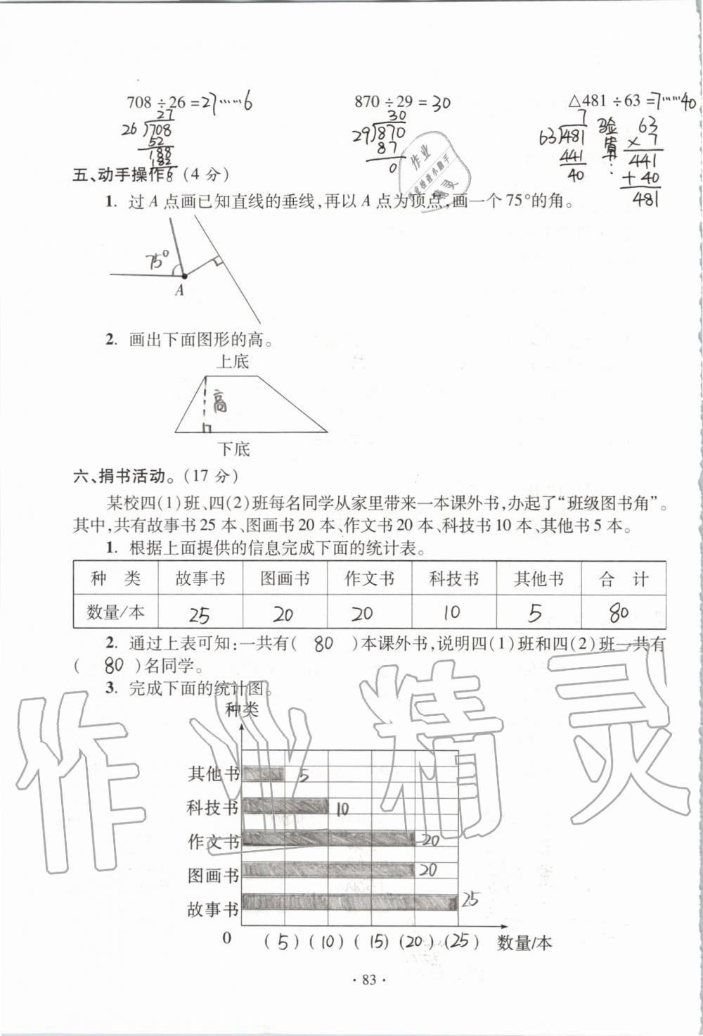 2019年單元自測試卷四年級(jí)數(shù)學(xué)上學(xué)期人教版 第83頁