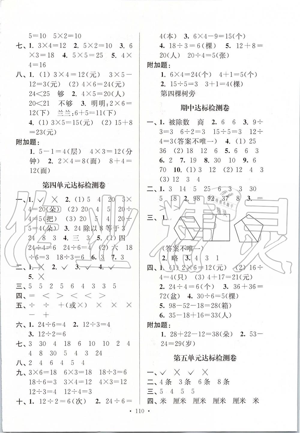 2019年江蘇好卷二年級數(shù)學(xué)上冊江蘇版 第2頁