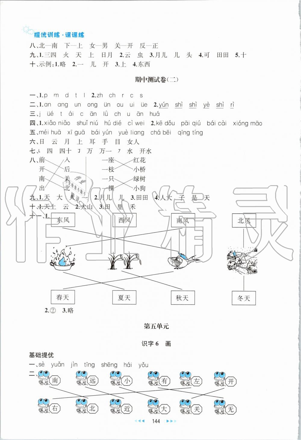 2019年金鑰匙提優(yōu)訓(xùn)練課課練一年級(jí)語(yǔ)文上冊(cè)人教版 第14頁(yè)