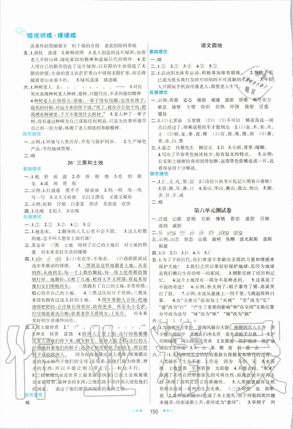 2019年金鑰匙提優(yōu)訓練課課練六年級語文上冊人教版 第10頁