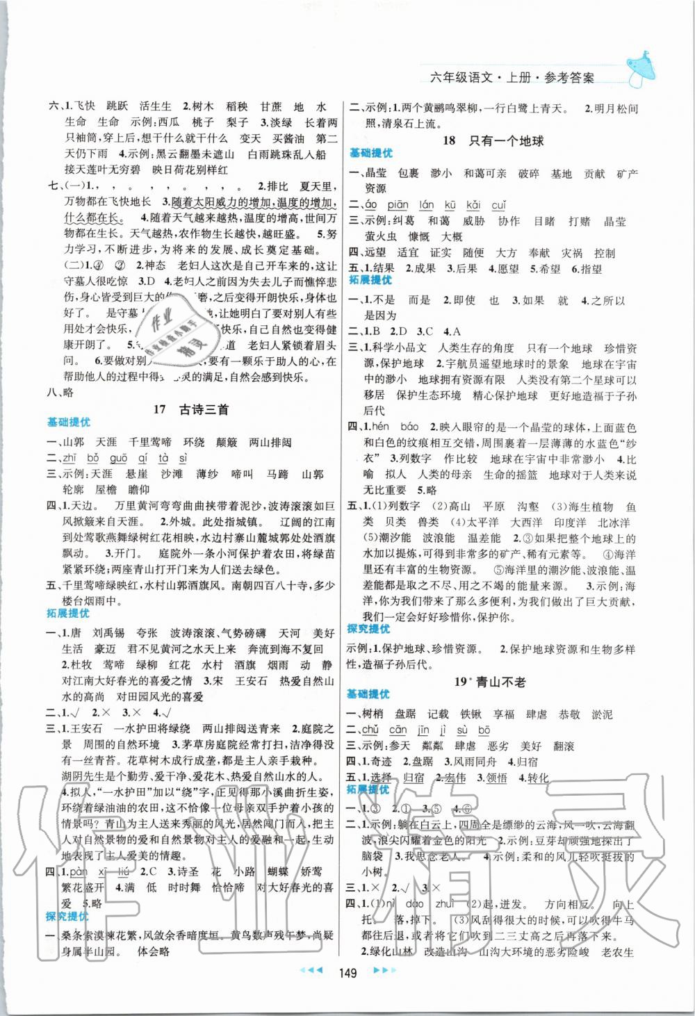 2019年金鑰匙提優(yōu)訓(xùn)練課課練六年級(jí)語(yǔ)文上冊(cè)人教版 第9頁(yè)