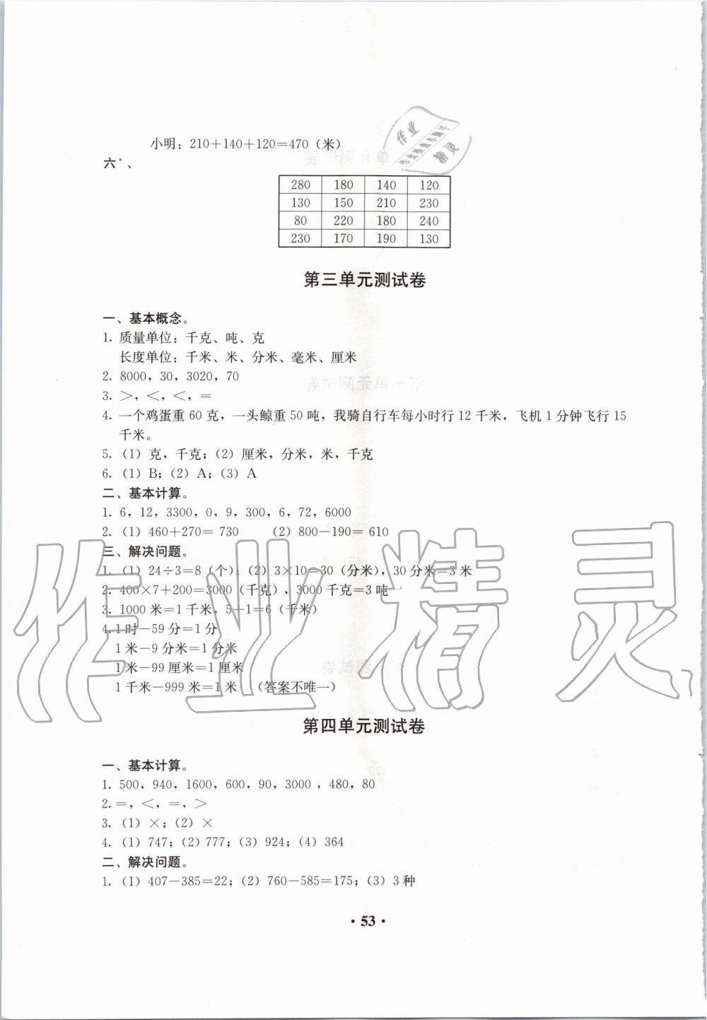 2019年人教金学典同步解析与测评三年级数学上册人教版 第5页