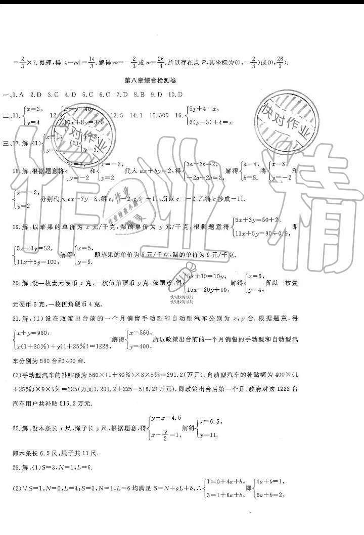 2019年績(jī)優(yōu)課堂高效提升滿(mǎn)分備考七年級(jí)數(shù)學(xué)下冊(cè)人教版 第4頁(yè)