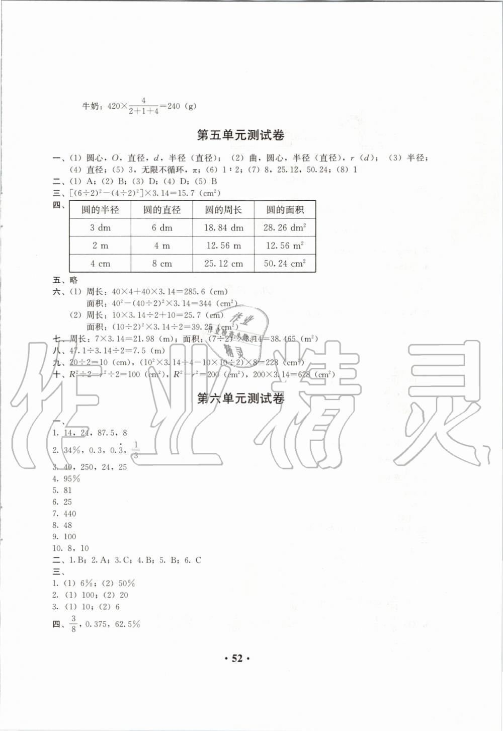 2019年人教金学典同步解析与测评六年级数学上册人教版 第92页