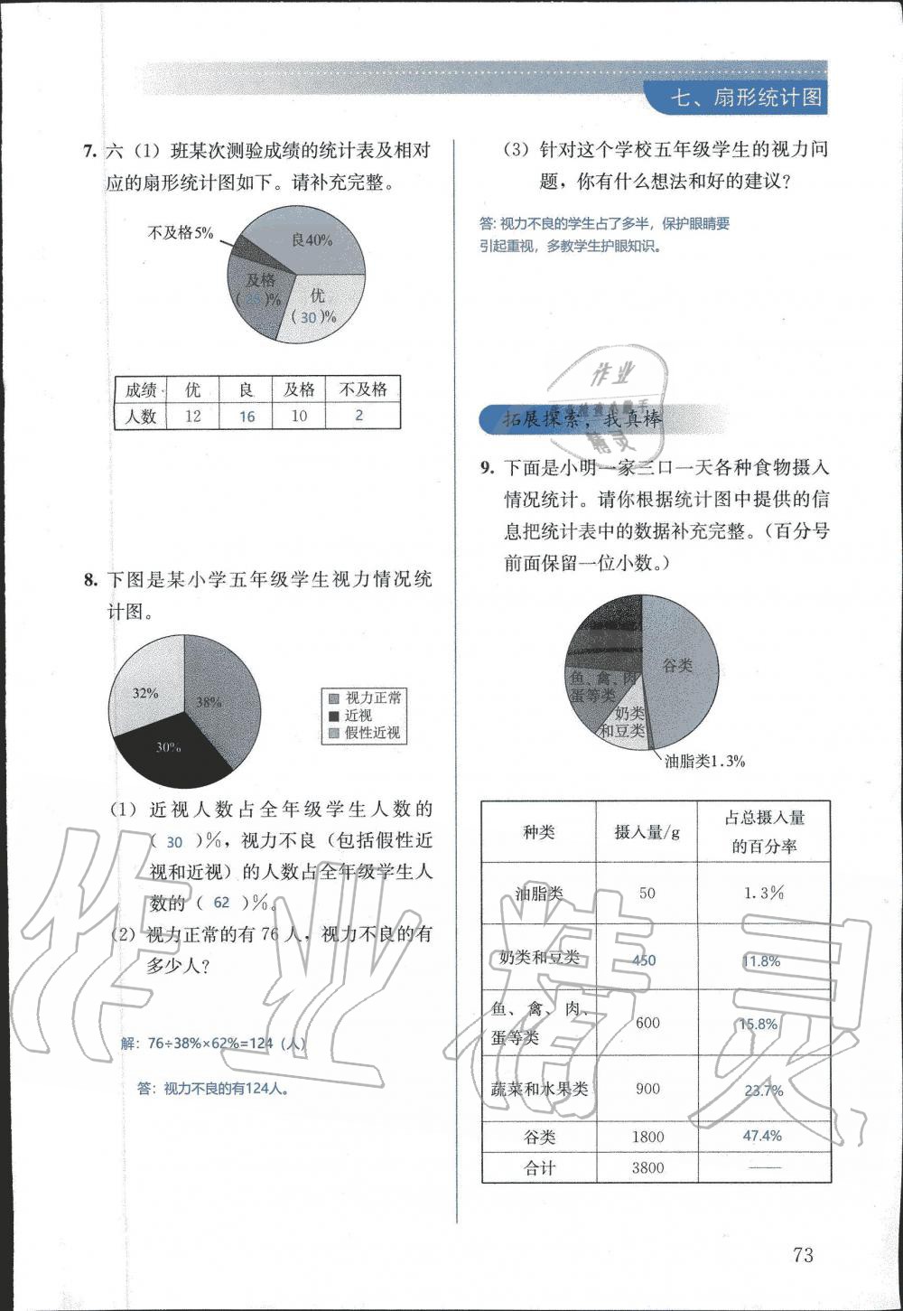 2019年人教金學(xué)典同步解析與測(cè)評(píng)六年級(jí)數(shù)學(xué)上冊(cè)人教版 第73頁(yè)