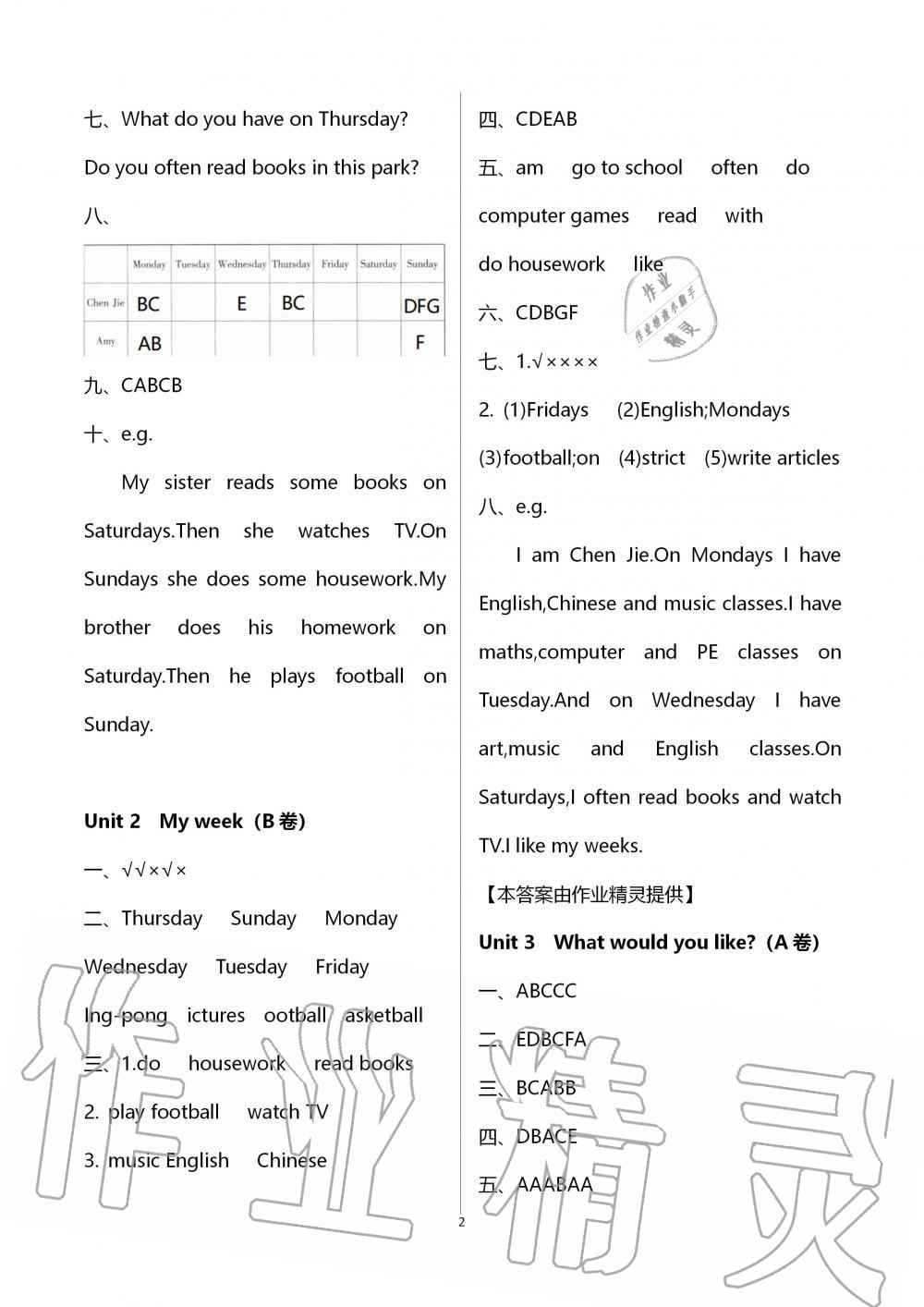 2019年單元自測(cè)試卷五年級(jí)英語(yǔ)上學(xué)期人教版 第2頁(yè)