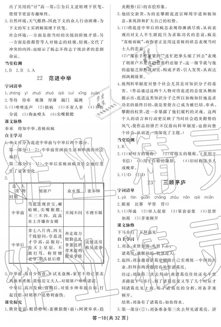 2019年一課一案創(chuàng)新導(dǎo)學(xué)九年級語文上冊人教版 第18頁