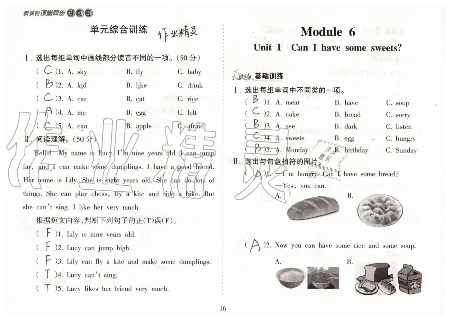 2019年新課程課堂同步練習(xí)冊(cè)四年級(jí)英語(yǔ)上冊(cè)外研版 第16頁(yè)