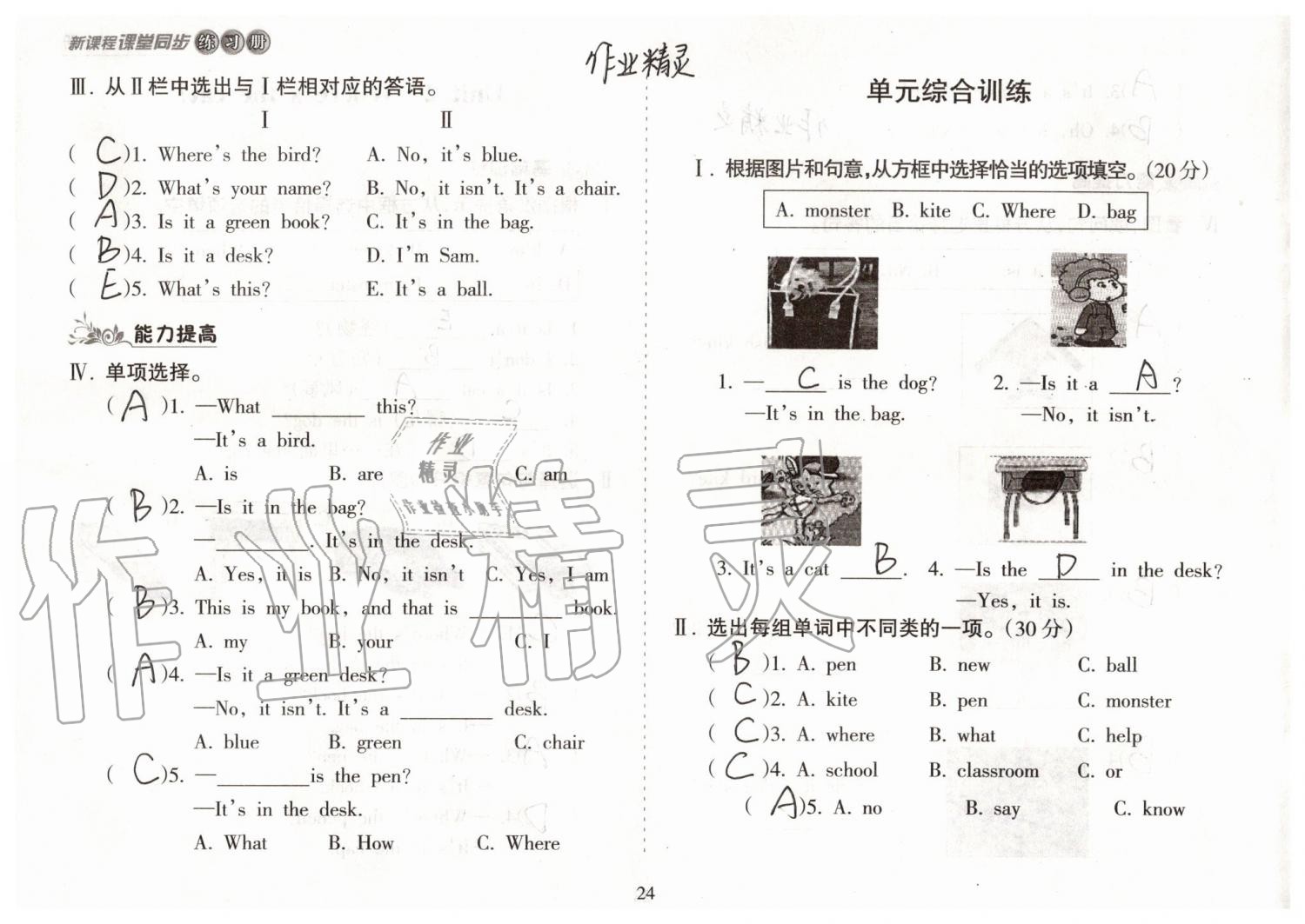 2019年新課程課堂同步練習(xí)冊(cè)三年級(jí)英語上冊(cè)外研版 第24頁