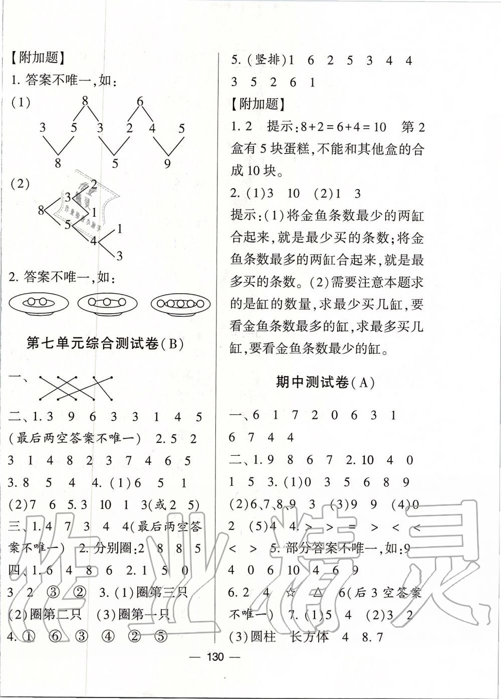 2019年學(xué)霸提優(yōu)大試卷一年級(jí)數(shù)學(xué)上冊(cè)江蘇版 第6頁(yè)