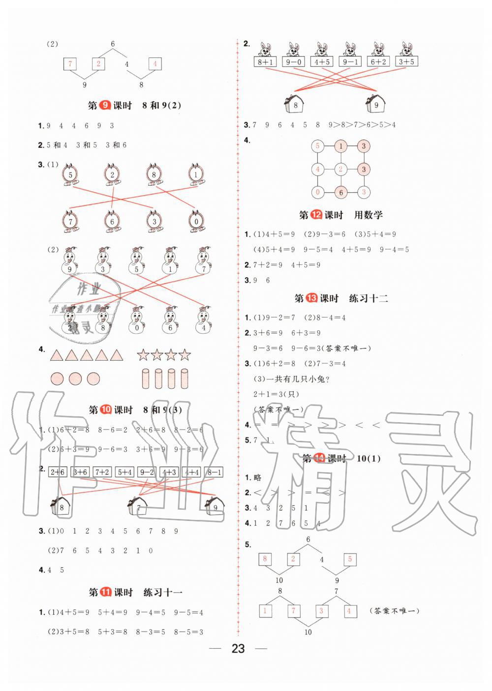 2019年核心素養(yǎng)天天練一年級(jí)數(shù)學(xué)上冊(cè)人教版 第7頁(yè)