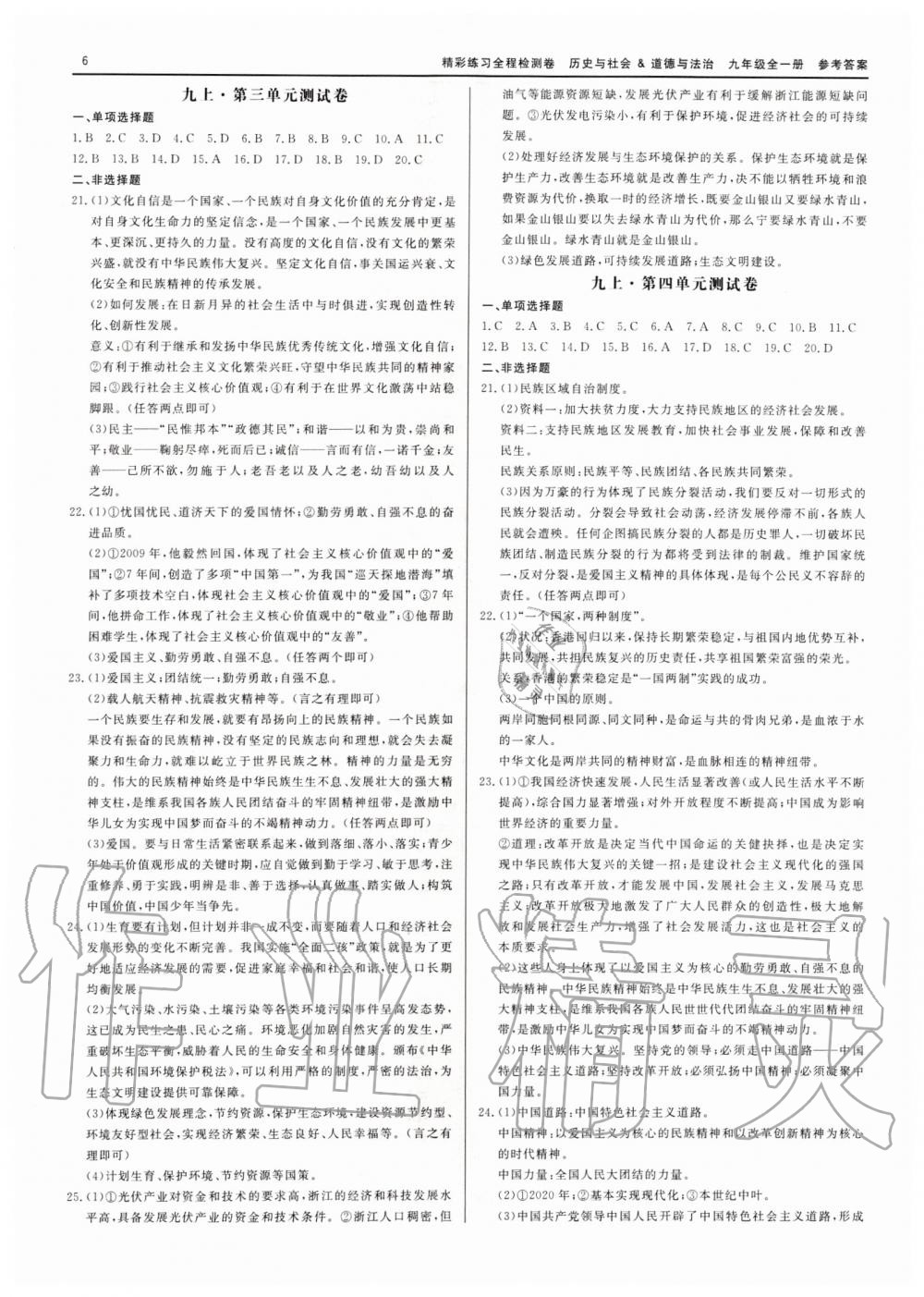 2019年精彩練習(xí)全程檢測卷九年級歷史與社會道德與法治全一冊人教版 第6頁