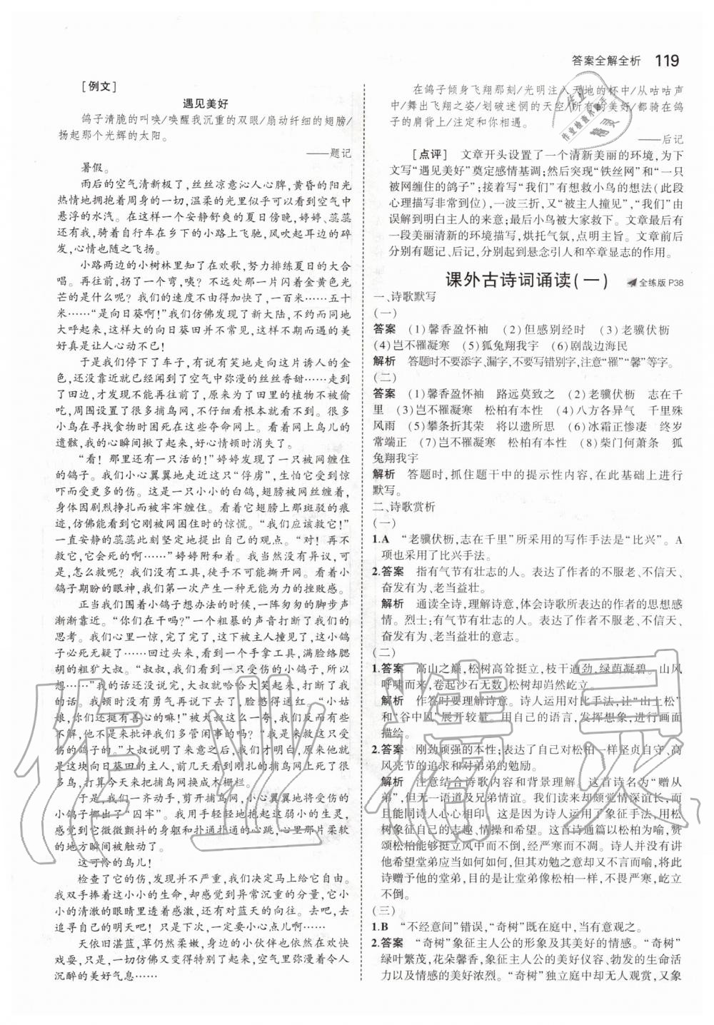 2019年5年中考3年模擬初中語(yǔ)文八年級(jí)上冊(cè)人教版五四制 第17頁(yè)