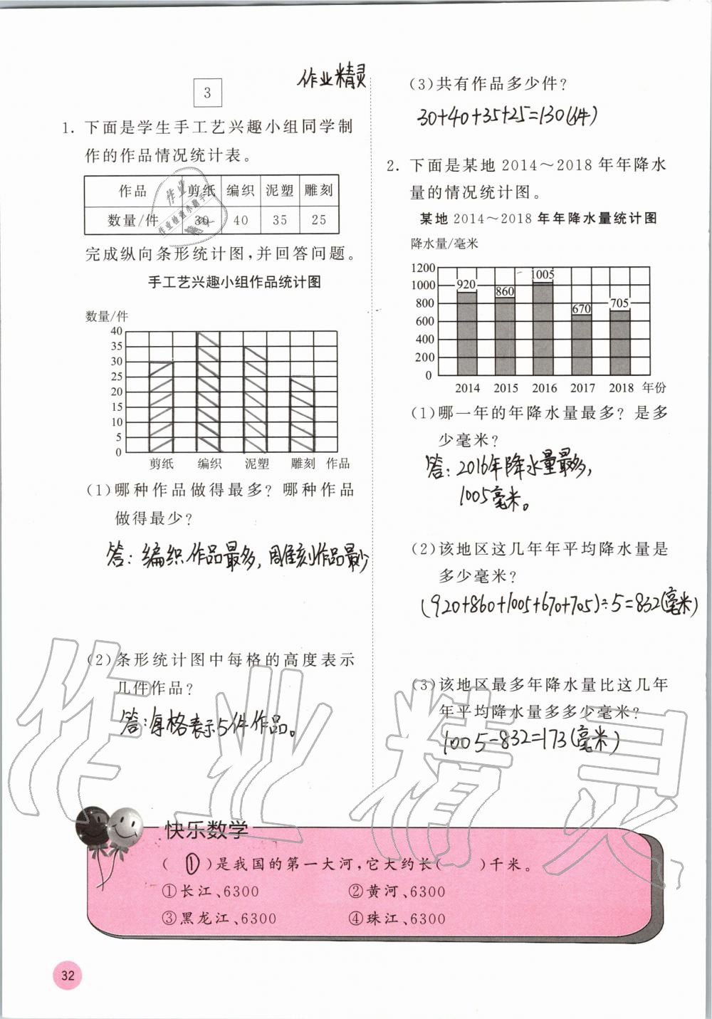 2019年快乐口算四年级数学上册苏教版B版 参考答案第32页