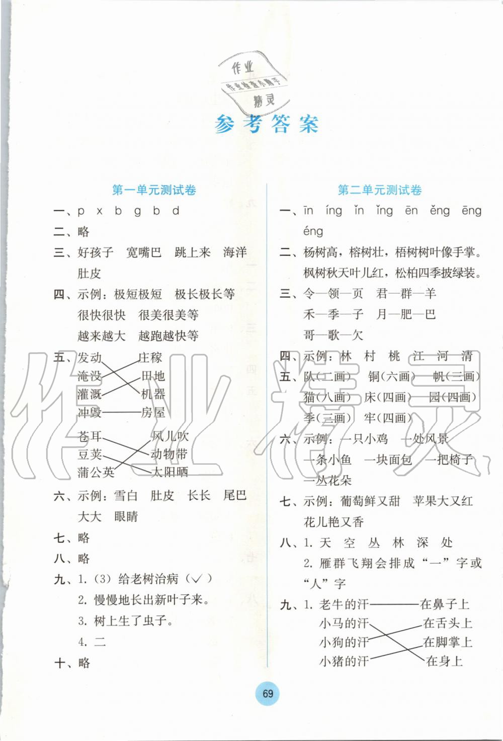 2019年全程檢測單元測試卷二年級語文上冊人教版A版 第1頁