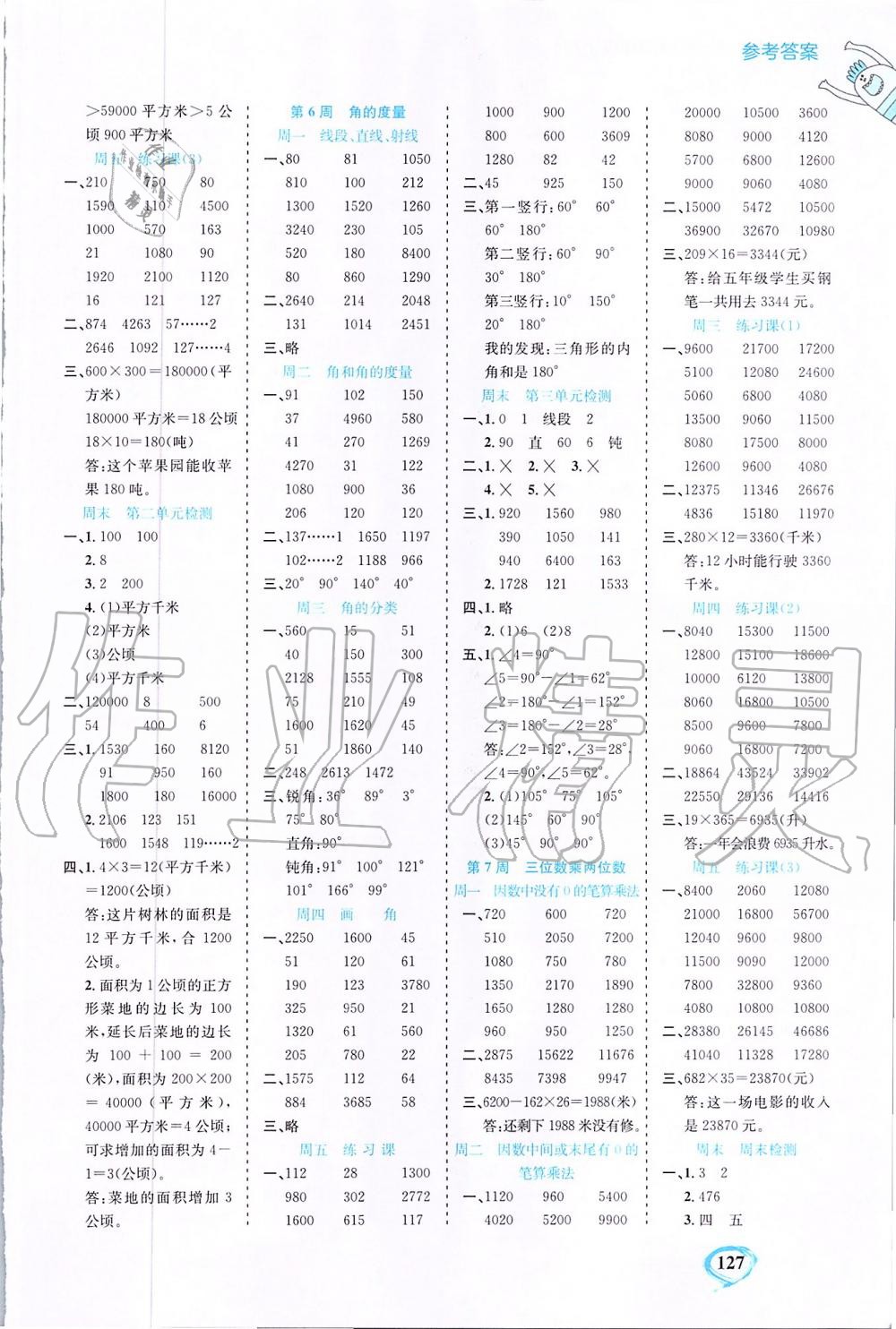 2019年小學(xué)數(shù)學(xué)計(jì)算全能四年級(jí)上冊(cè)人教版 第3頁(yè)