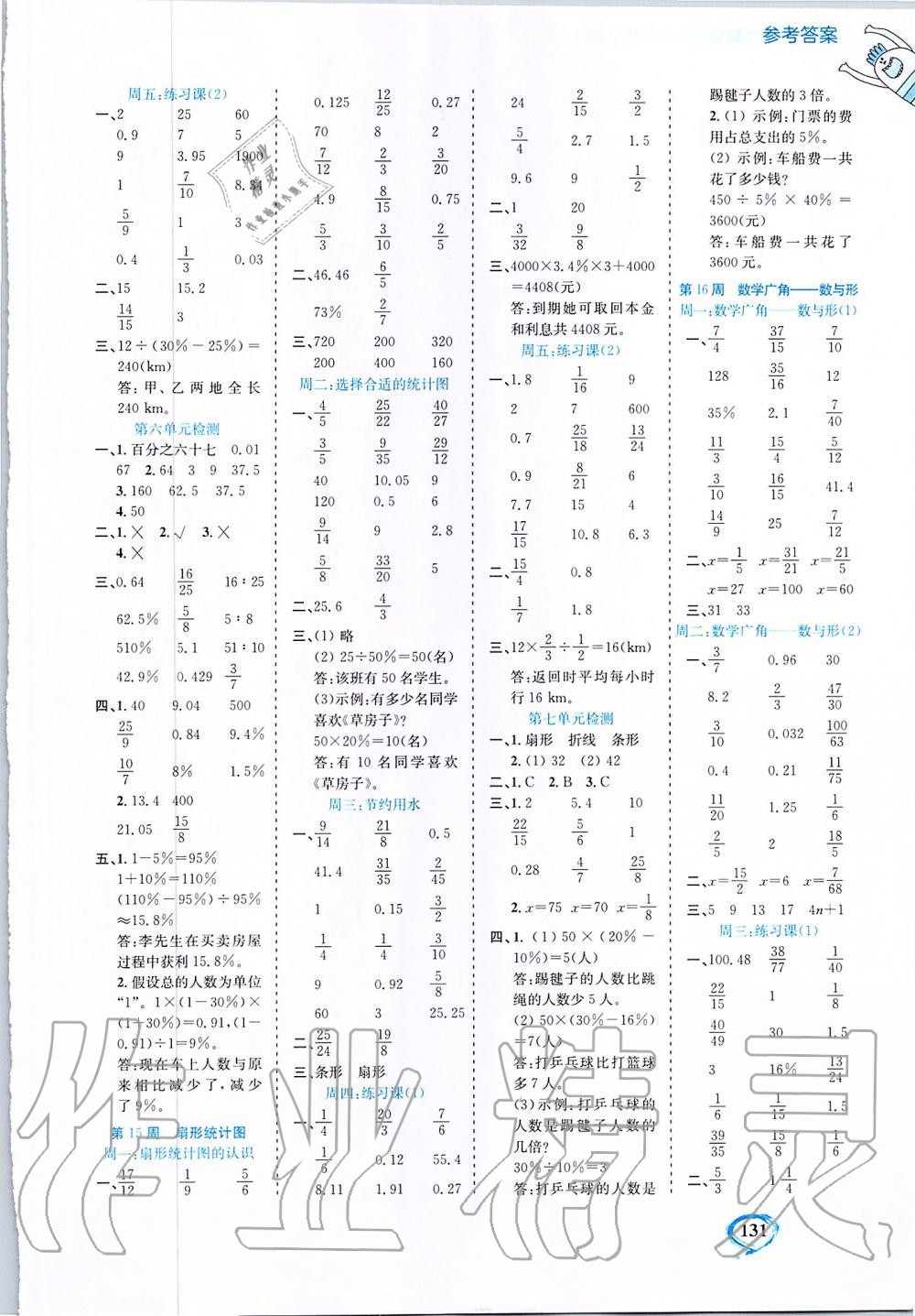 2019年小學(xué)數(shù)學(xué)計(jì)算全能六年級(jí)上冊(cè)人教版 第9頁(yè)