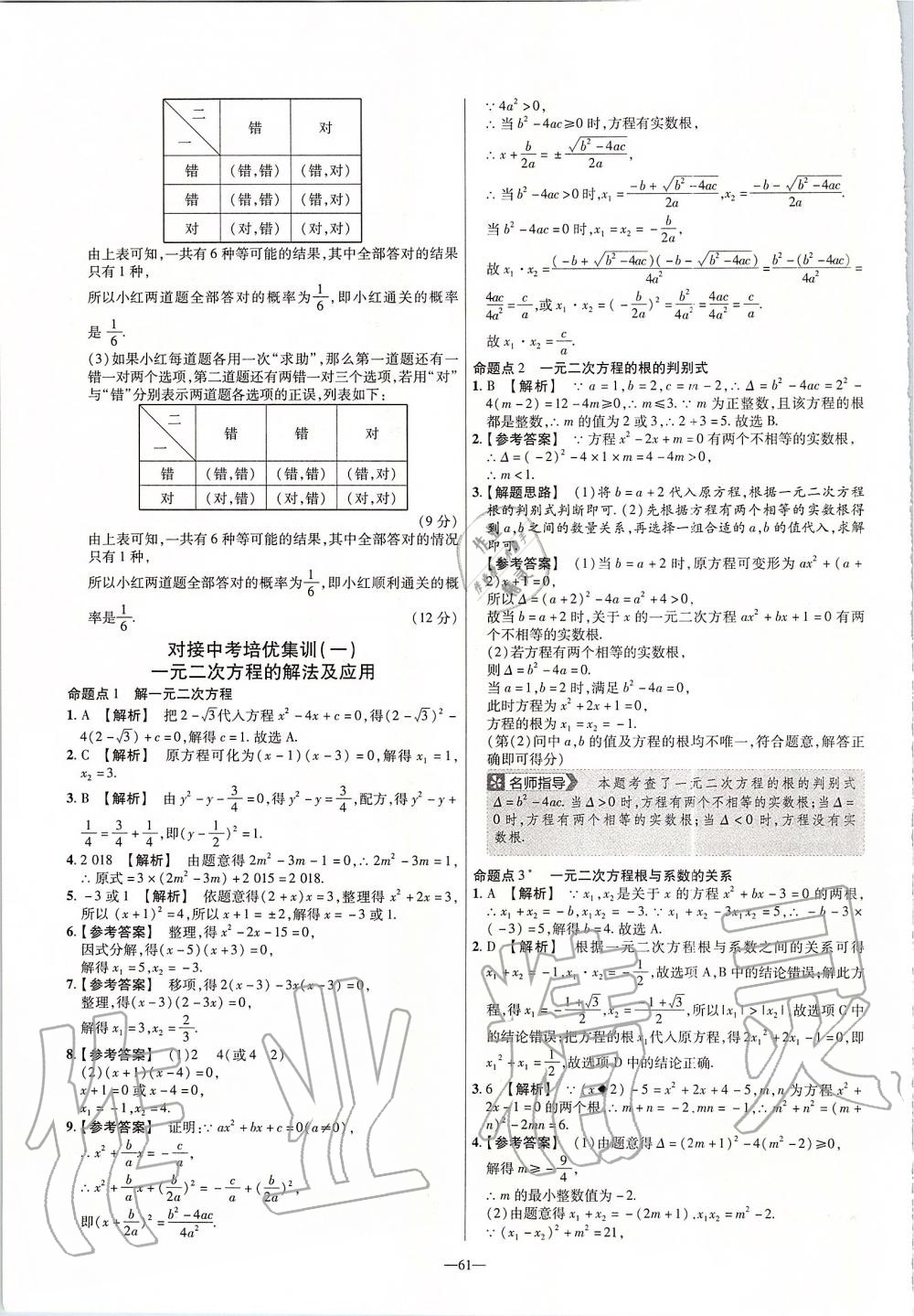 2019年金考卷活頁(yè)題選九年級(jí)數(shù)學(xué)上冊(cè)人教版 第23頁(yè)