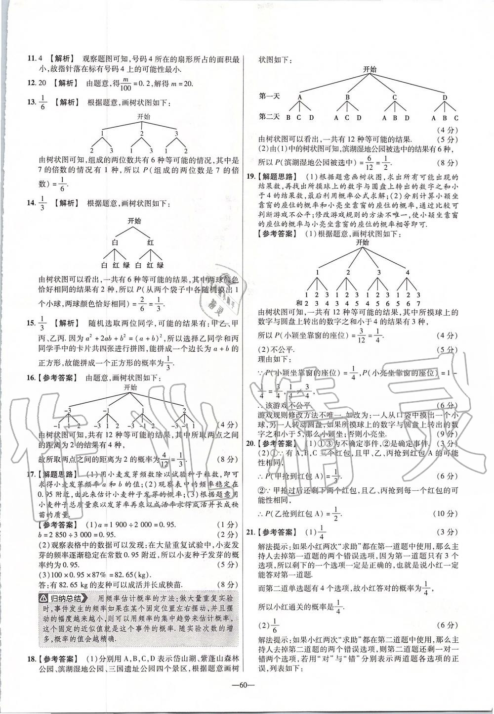 2019年金考卷活頁題選九年級數(shù)學上冊人教版 第22頁