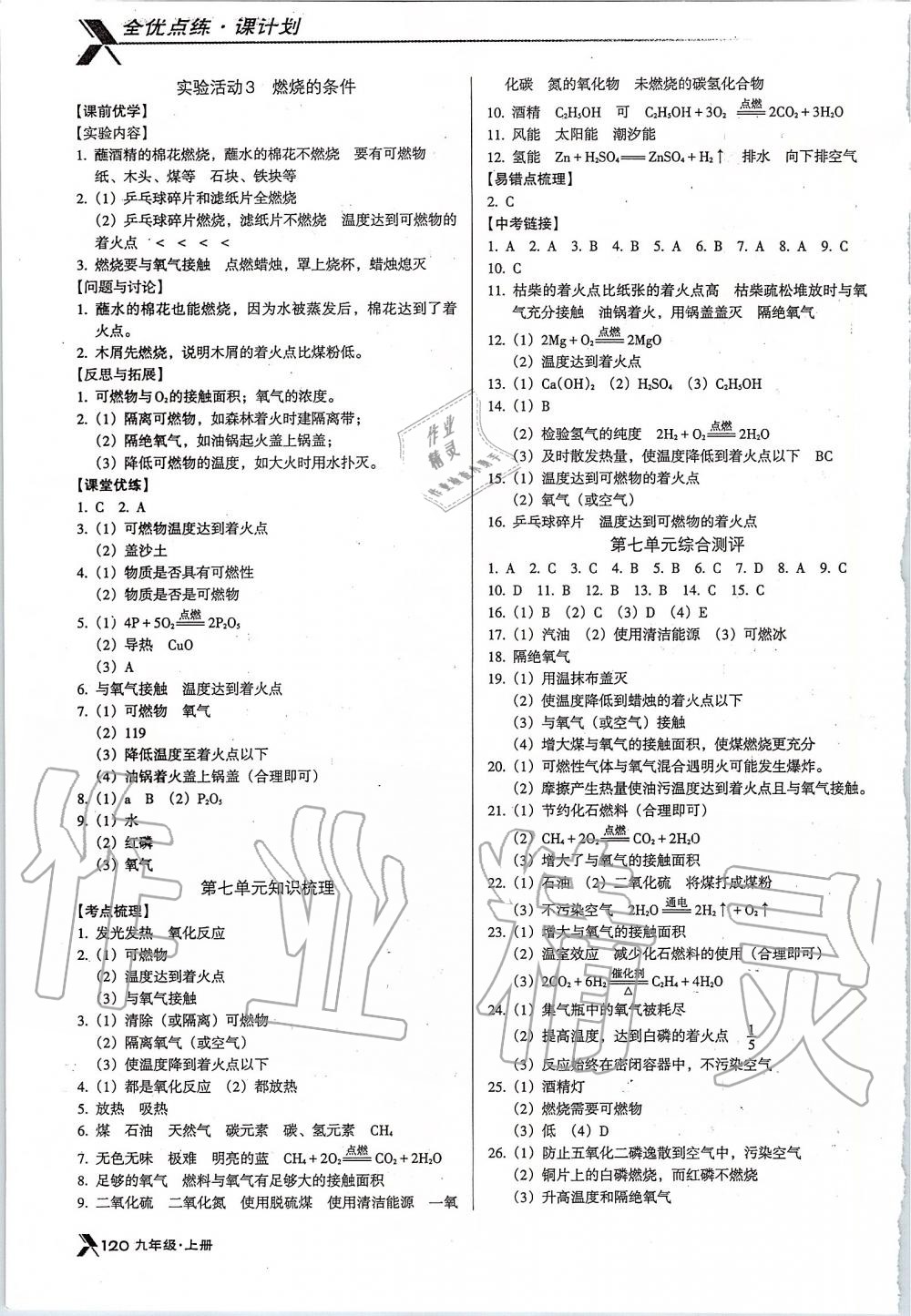 2019年全优点练课计划九年级化学上册人教版 第14页