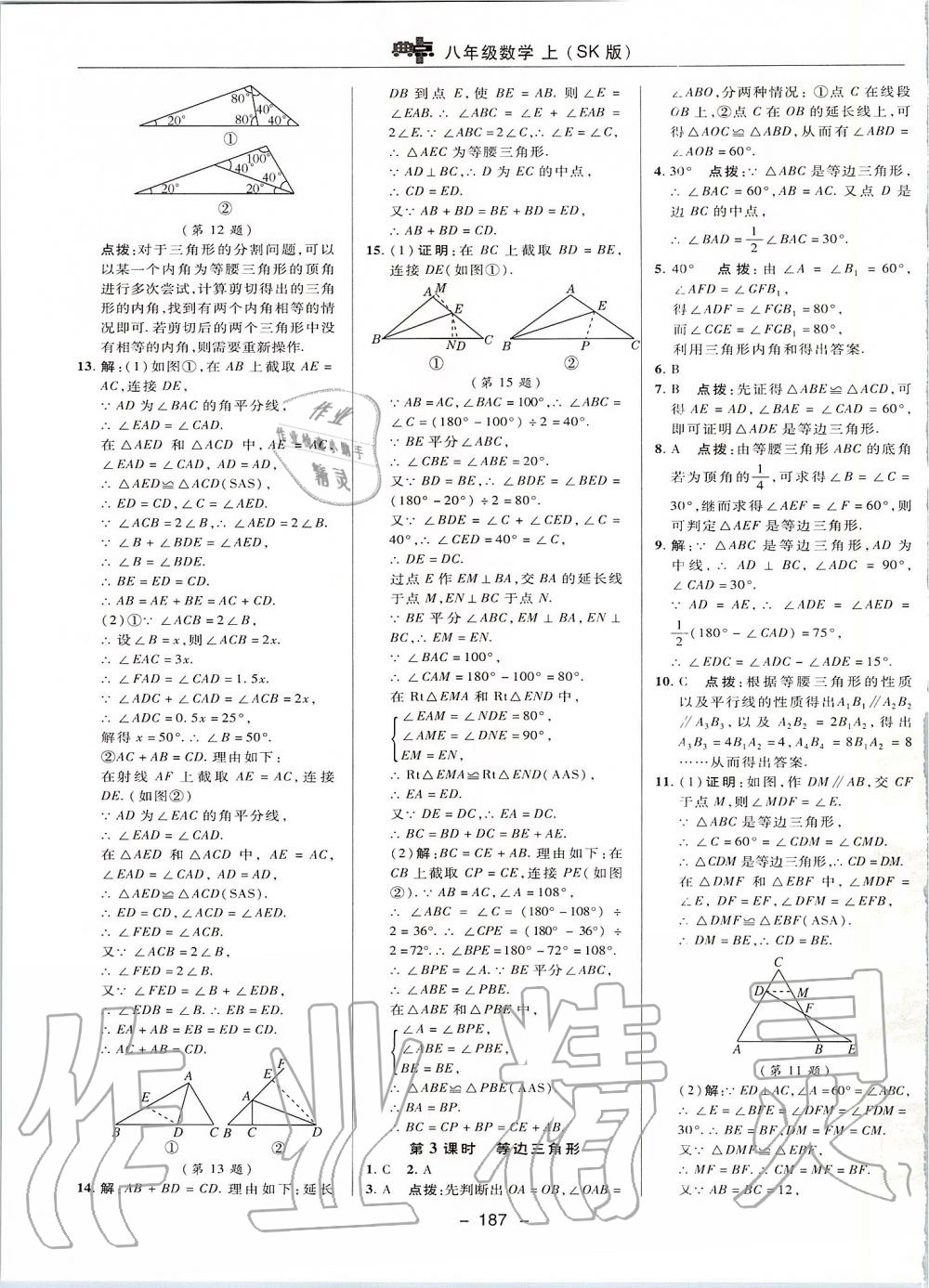 2019年綜合應(yīng)用創(chuàng)新題典中點(diǎn)八年級數(shù)學(xué)上冊蘇科版 第19頁