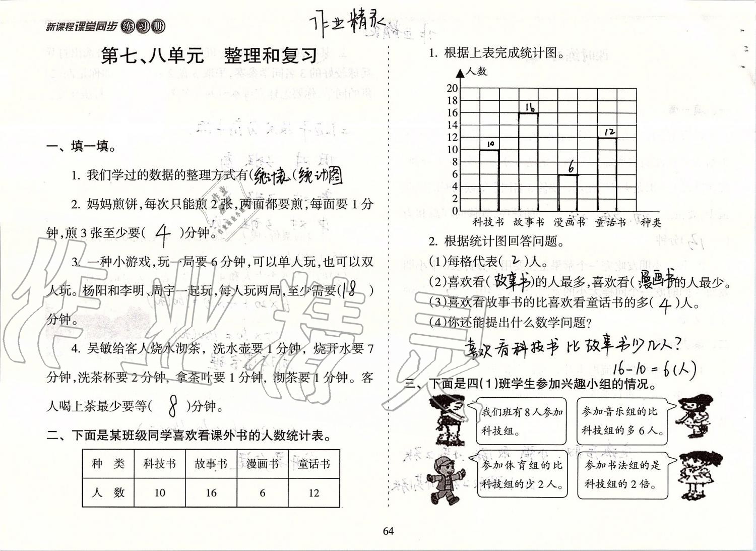 2019年新課程課堂同步練習(xí)冊(cè)四年級(jí)數(shù)學(xué)上冊(cè)人教版 第64頁