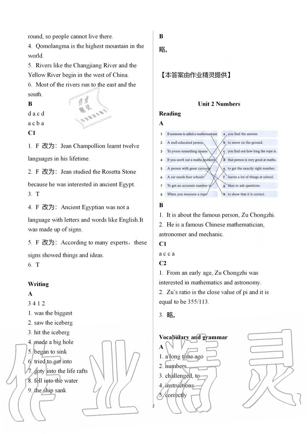 2019年英语练习册上海教育出版社八年级上册沪教版B版 第2页