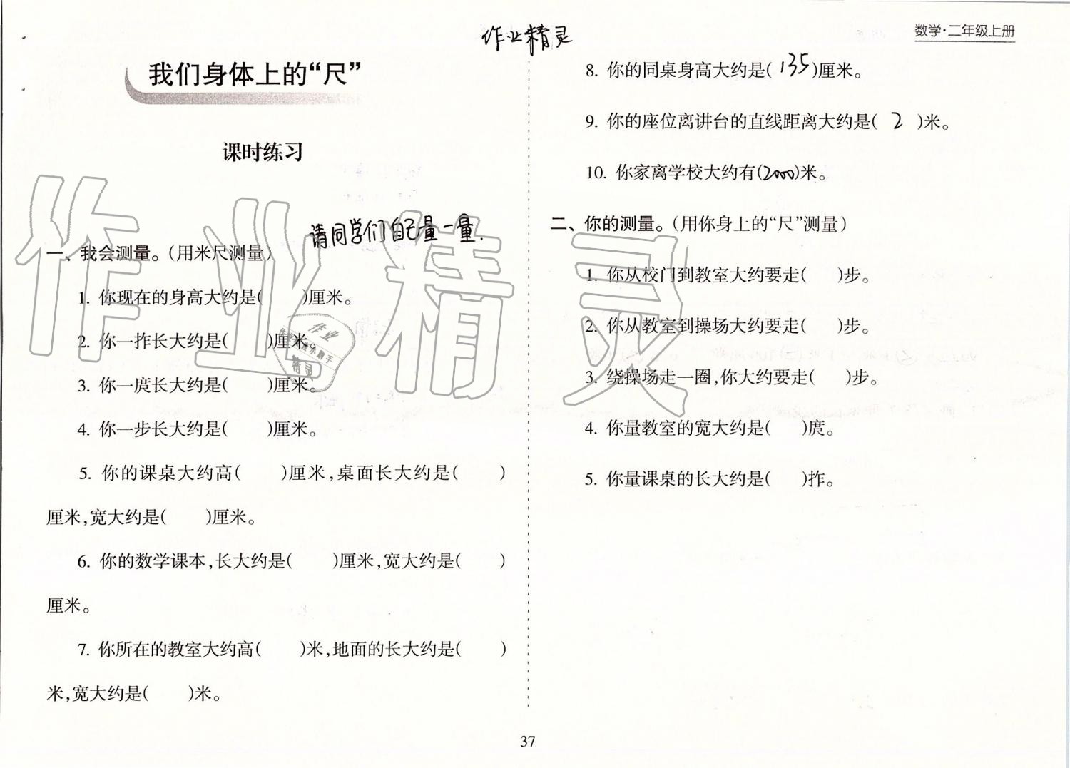 2019年新課程課堂同步練習冊二年級數(shù)學上冊蘇教版 第37頁