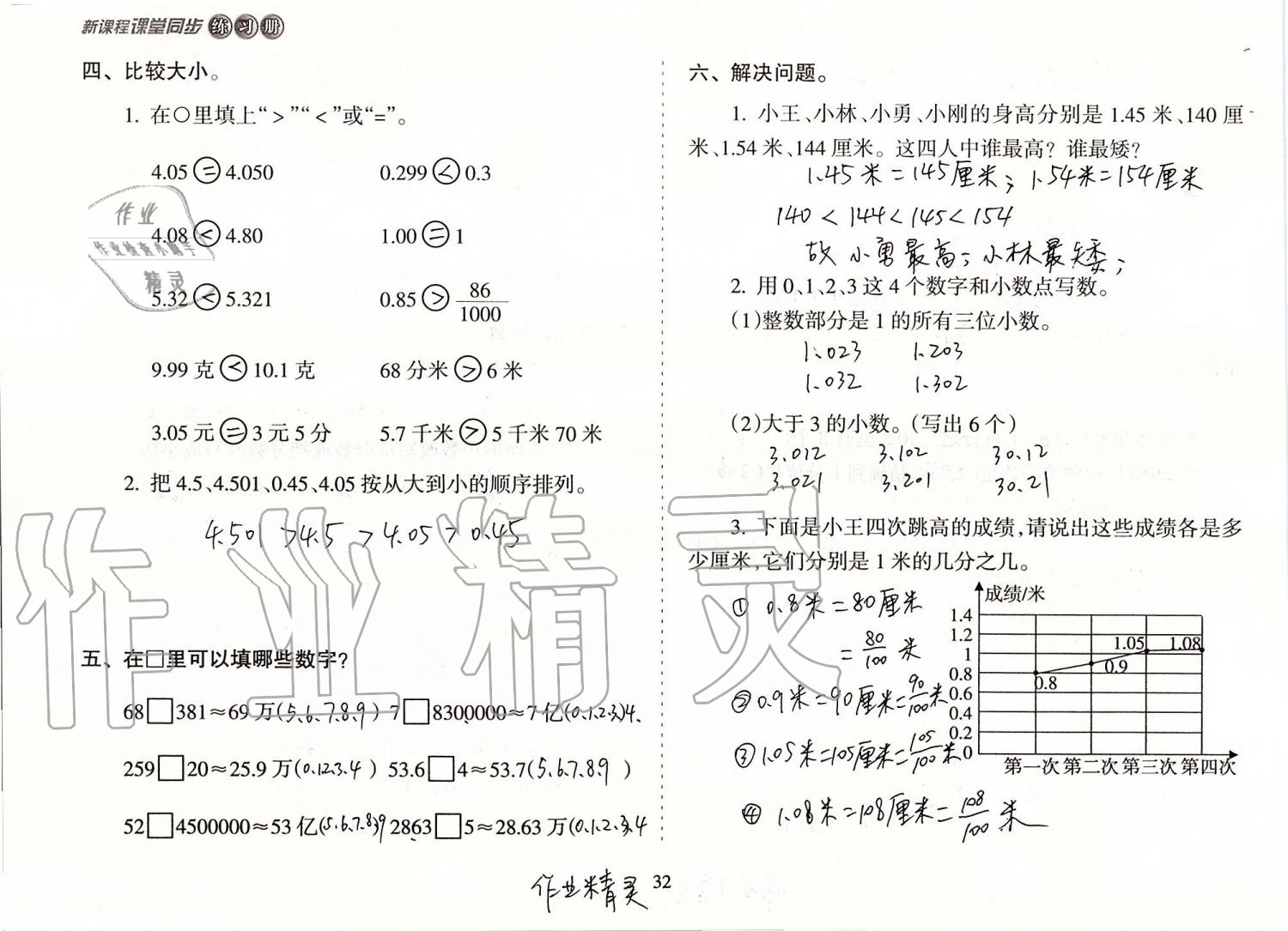 2019年新课程课堂同步练习册五年级数学上册苏教版 第32页