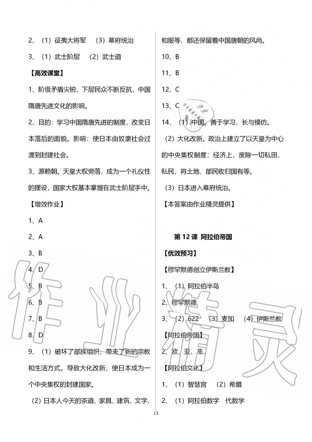 2019年人教金學(xué)典同步解析與測(cè)評(píng)世界歷史九年級(jí)上冊(cè)人教版重慶專版 第13頁(yè)