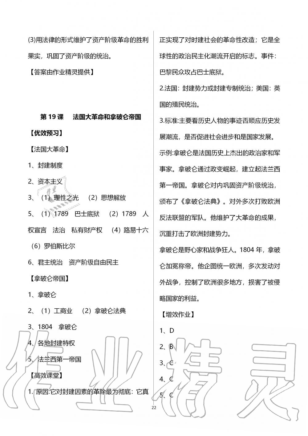 2019年人教金學(xué)典同步解析與測(cè)評(píng)世界歷史九年級(jí)上冊(cè)人教版重慶專版 第22頁(yè)