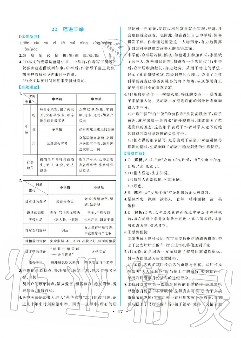 2019年人教金學(xué)典同步解析與測評(píng)九年級(jí)語文上冊(cè)人教版重慶專版 第17頁