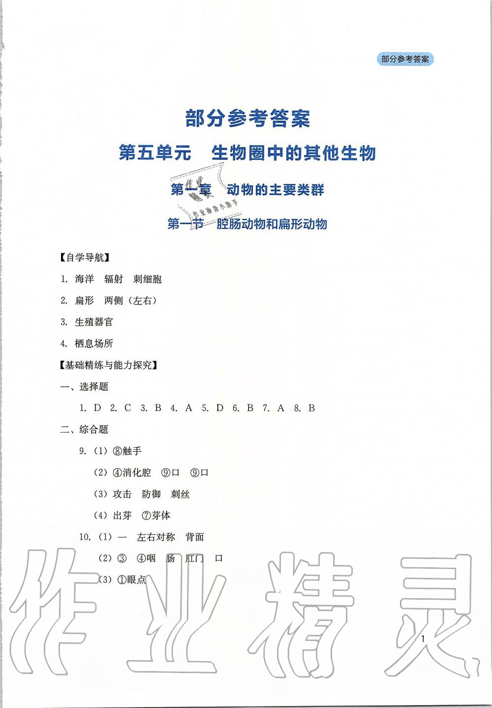 2019年新课程实践与探究丛书八年级生物上册人教版 第1页