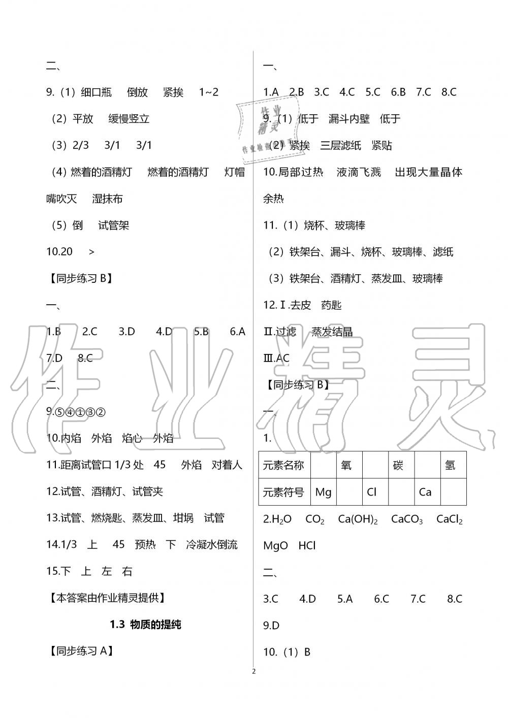 2019年全優(yōu)課堂九年級化學(xué)第一學(xué)期滬教版 第2頁