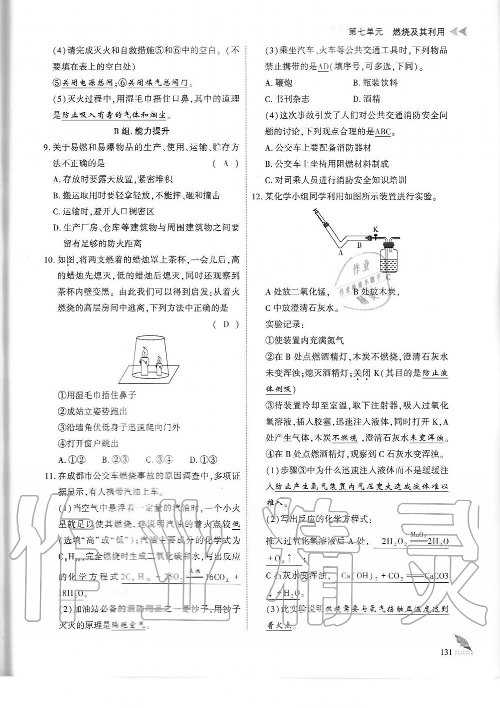 2019年蓉城优课堂给力A加九年级化学全一册人教版 第131页