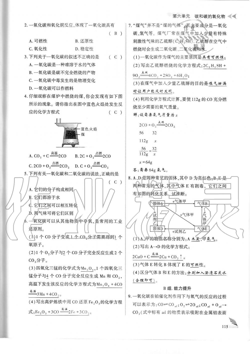 2019年蓉城优课堂给力A加九年级化学全一册人教版 第115页