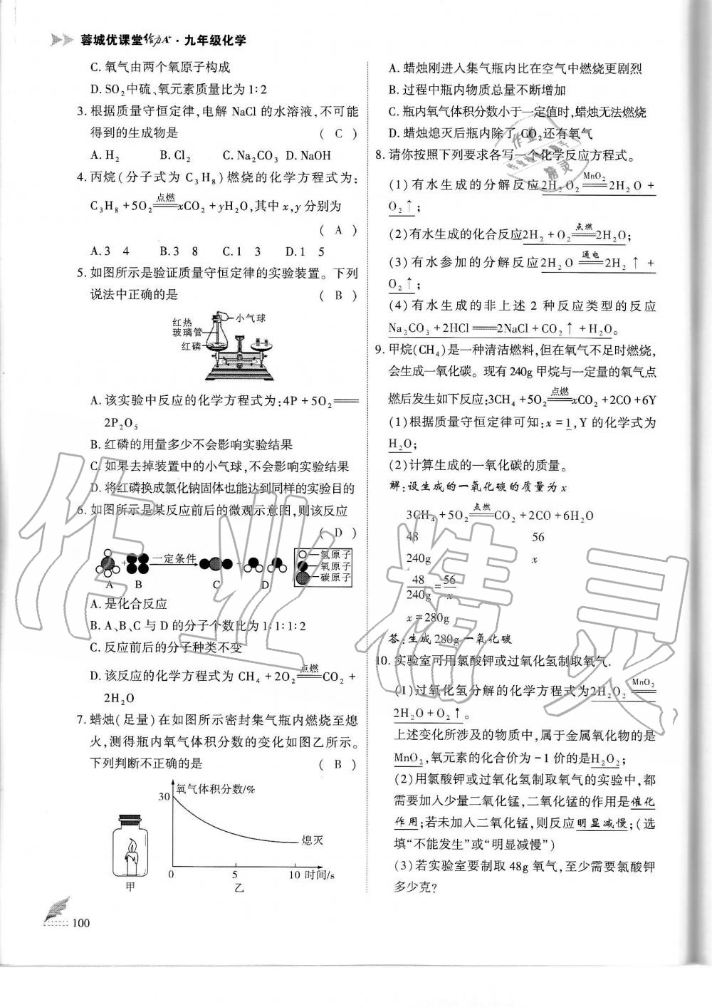 2019年蓉城优课堂给力A加九年级化学全一册人教版 第100页