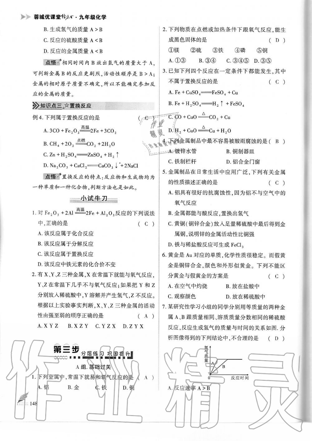 2019年蓉城优课堂给力A加九年级化学全一册人教版 第148页