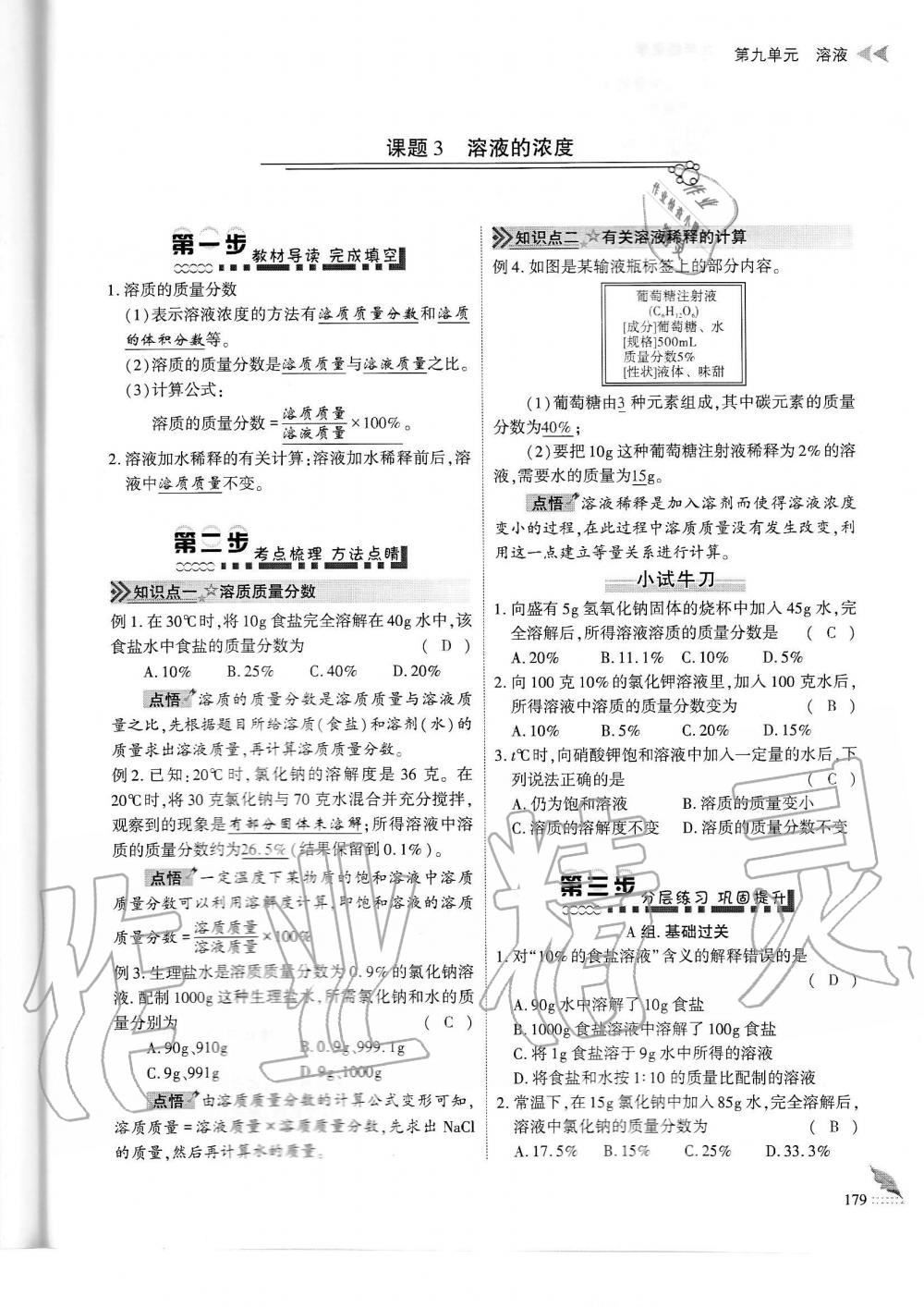 2019年蓉城优课堂给力A加九年级化学全一册人教版 第179页