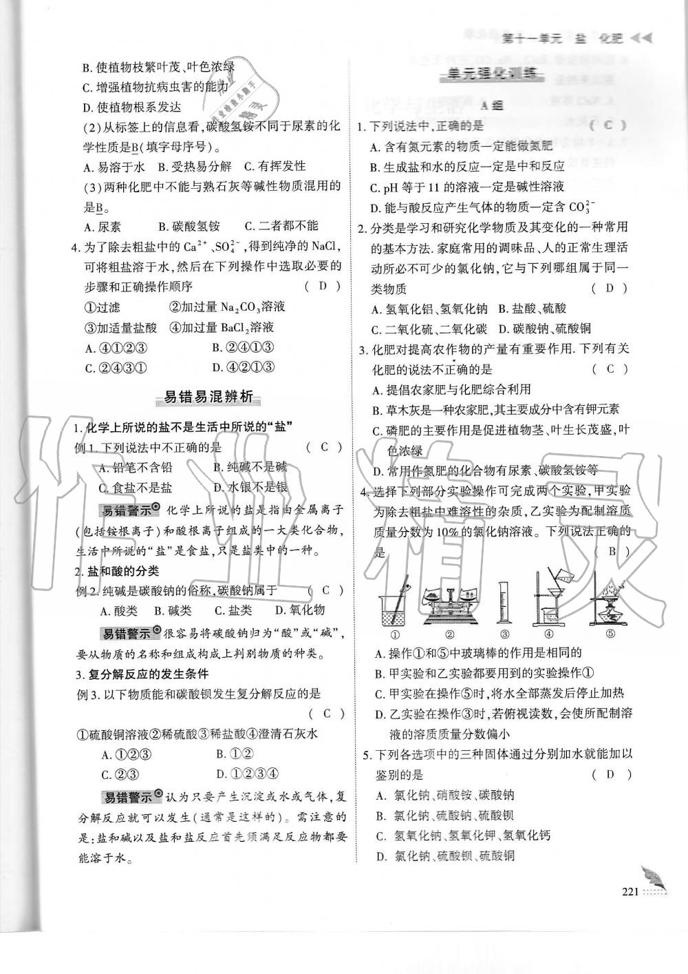 2019年蓉城优课堂给力A加九年级化学全一册人教版 第221页