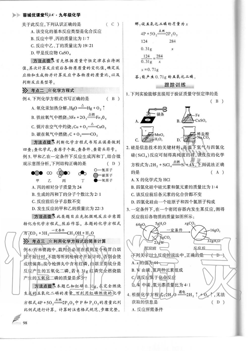 2019年蓉城优课堂给力A加九年级化学全一册人教版 第98页