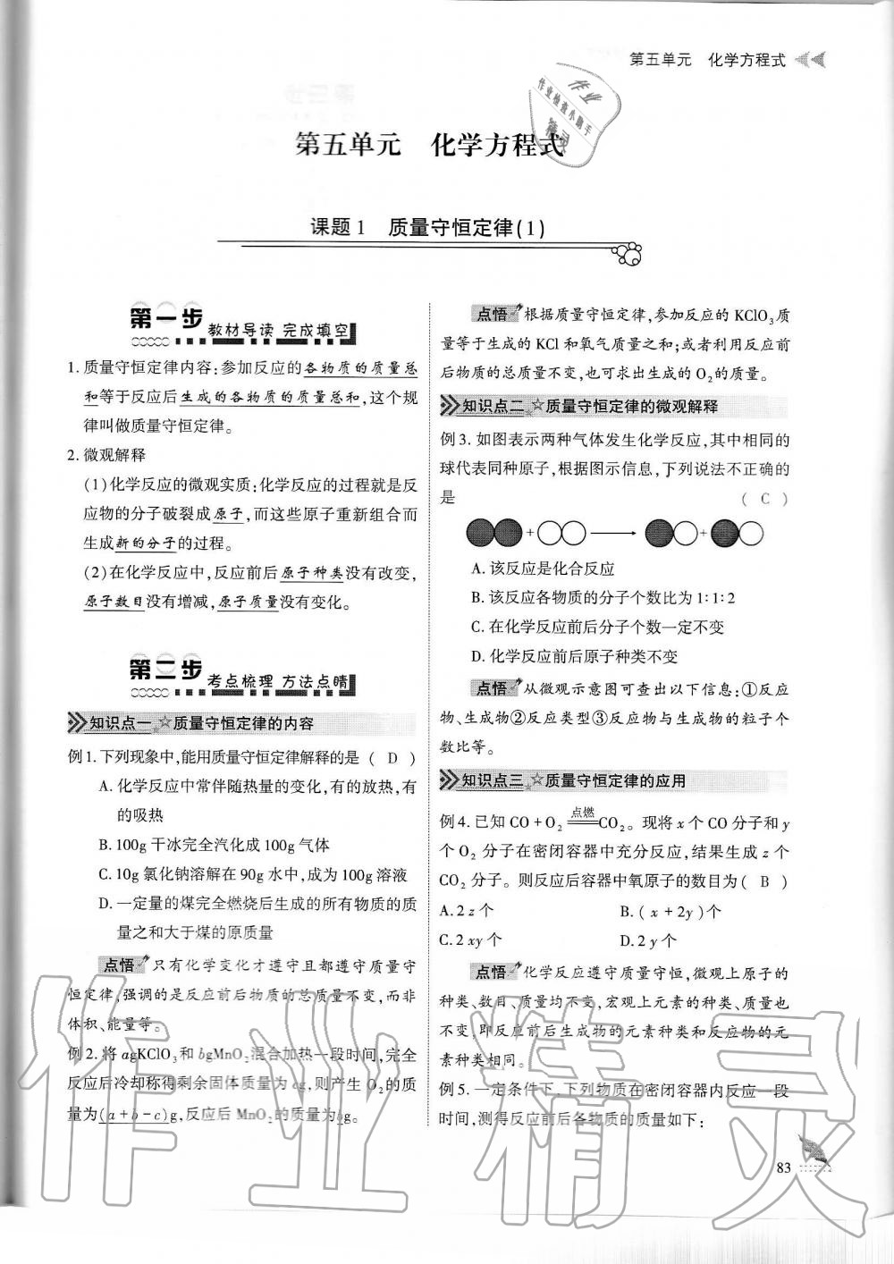 2019年蓉城优课堂给力A加九年级化学全一册人教版 第83页